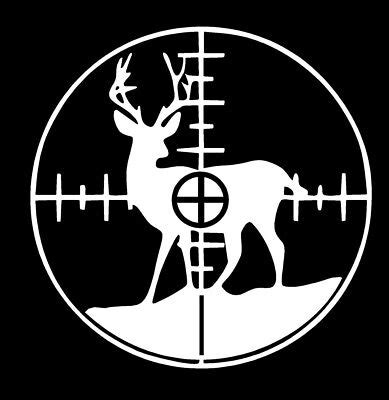 Deer Hunting Decal in Cross hair gun sight buck vinyl car window sticker x 2 | eBay