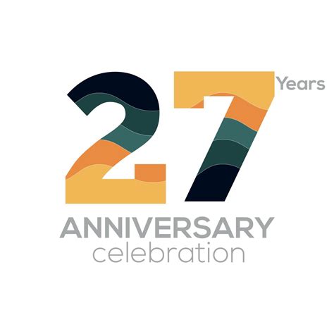 27th Anniversary Logo Design, Number 27 Icon Vector Template.Minimalist ...