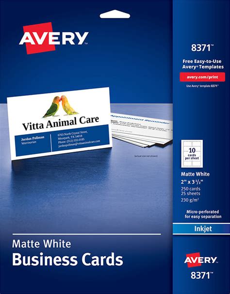 Avery Template 8371 Business Cards