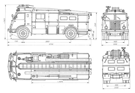 Jelcz 003 Fire truck Blueprint - Download free blueprint for 3D modeling