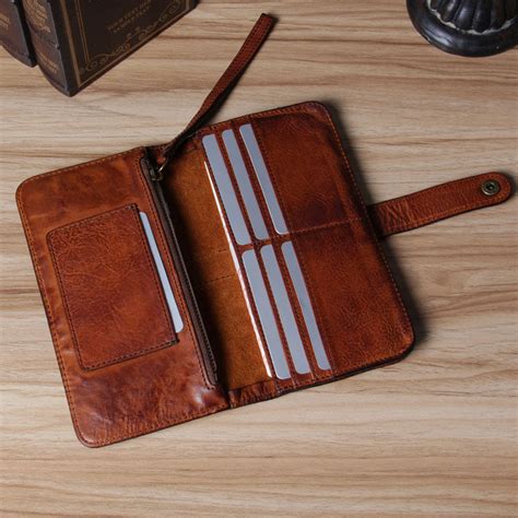 Cool Leather Mens Long Leather Wallet Bifold Vintage Brown Wallet for – iwalletsmen