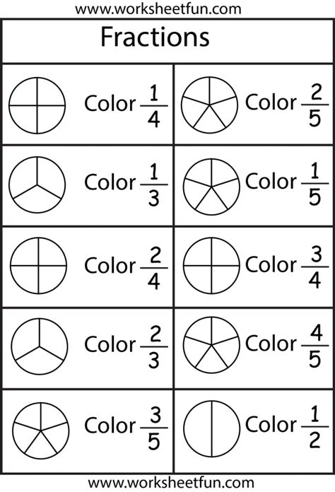 color fractions | 2nd grade math worksheets, School worksheets, 2nd grade math