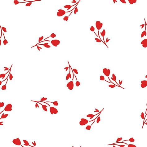 Premium Vector | Seamless pattern with red flower