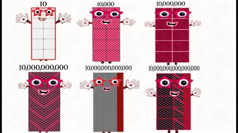 Numberblocks 100000000 to 10000000000000000 and as well as the ...