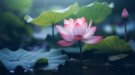 Serene Lotus Bloom HD Wallpaper by Laxmonaut