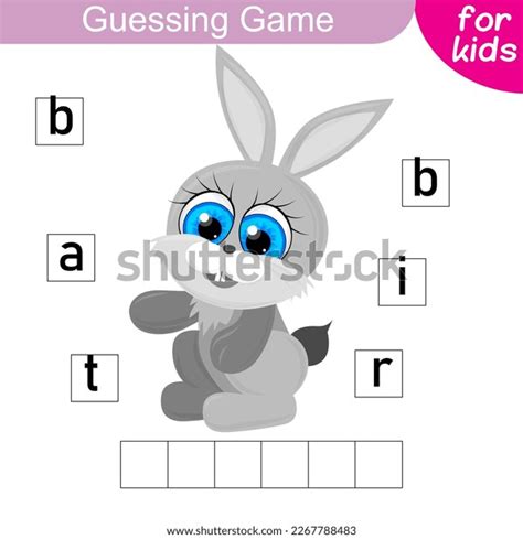 Guess Word Rabbit Logic Puzzle Game Stock Vector (Royalty Free ...