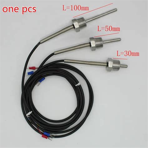 PT100 Temperature Sensor G1/2 Thread Probe DIA=6mm 1m Stainless Steel ...