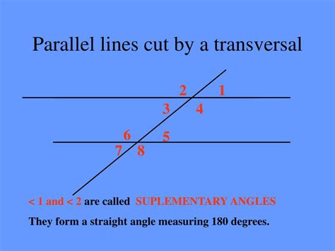 PPT - PARALLEL LINES CUT BY A TRANSVERSAL PowerPoint Presentation - ID:599703