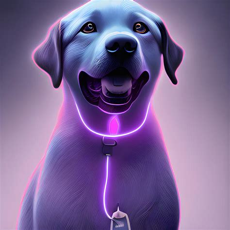 008 Black Labrador Dog Art Purple Lights Digital Art by Large Wall Art ...