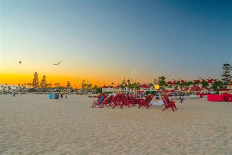 Coronado Beach at Sunset. Coronado Island, San Diego Editorial Photo ...