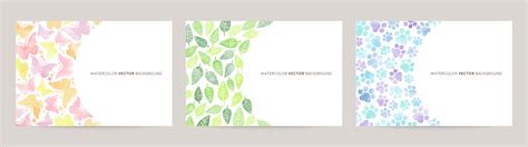 watercolor vector card background set 20551527 Vector Art at Vecteezy