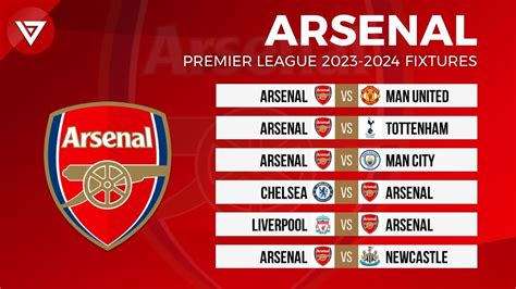 ARSENAL FIXTURES PREMIER LEAGUE 2023/24 | EPL Fixtures 2023-24 - YouTube