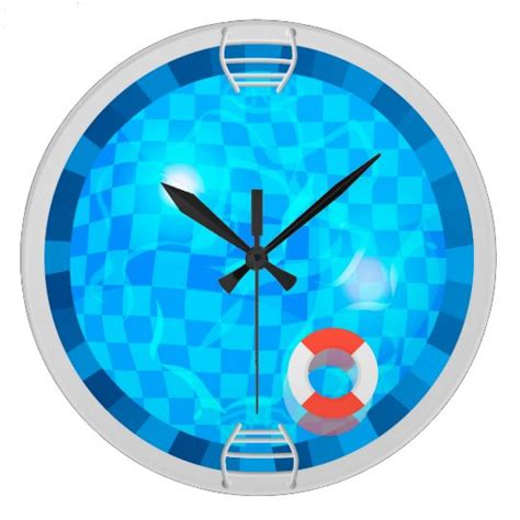 Swimming Pool Round Wall Clock | Zazzle.com