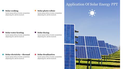 Application Of Solar Energy PPT Template and Google Slides