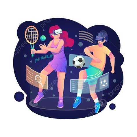 Metaverse Vr Virtual Vector PNG Images, A Young Man And Girl Wearing Vr Headsets Playing Sports ...