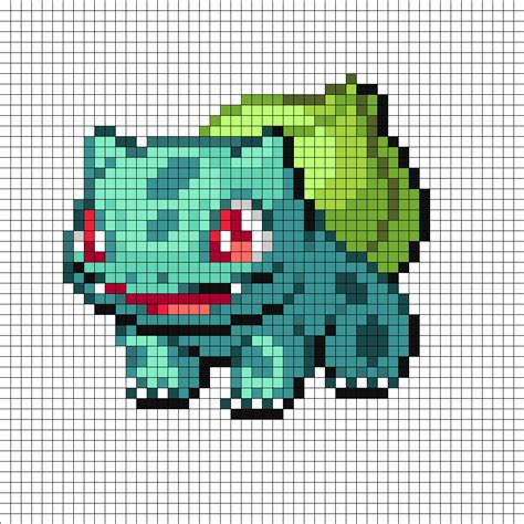 Bulbasaur Perler Bead Pattern | Bead Sprites | Characters Fuse Bead Patterns