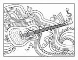 Coloring Guitar Pages Electric Popular Clip Sketch Page sketch template
