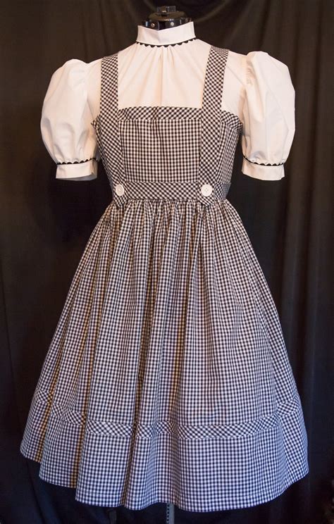 DOROTHY Costume AUTHENTIC Reproduction Black and White Dress OZ Custom ...