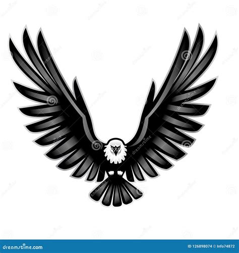 Vector Illustration of a Open Wings Eagle Stock Illustration ...