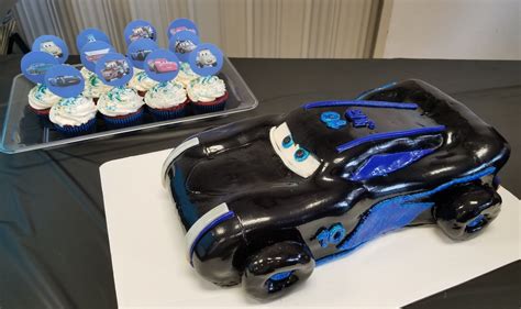 Cars cake Jackson Storm | Car cake, Childrens birthday, Twin birthday