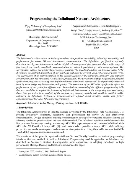 (PDF) Programming The Infiniband Network Architecture For High