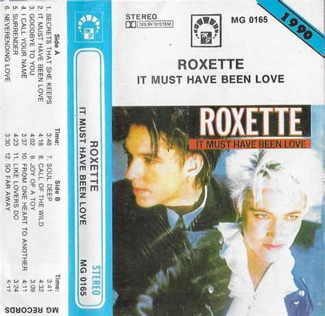 Roxette - It Must Have Been Love (1990, Cassette) | Discogs