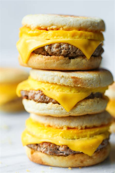 Freezer Sausage, Egg, and Cheese Breakfast Sandwiches - Damn Delicious