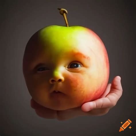 Baby holding an apple on Craiyon
