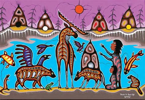 Another piece of Anishinaabe art by Bruce Beardy, featuring two people ...