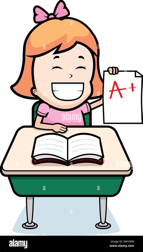 A happy cartoon student with good grades Stock Vector Image & Art - Alamy