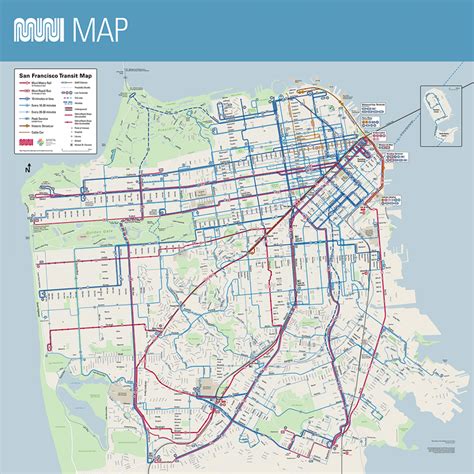 Image of Muni System Map | Transit map, San francisco transit, San ...