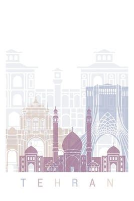 Tehran Skyline Poster Pastel Art Print by Paul Rommer | iCanvas