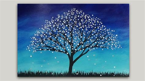 Surreal Fantasy Tree Acrylic Painting Abstract Silhouette Landscape # ...