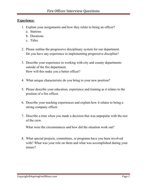 Fire Officer Interview Questions