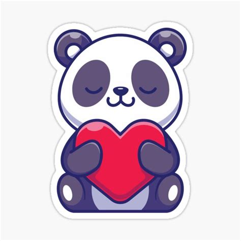 "Panda Heart" Sticker for Sale by animated69 | Redbubble