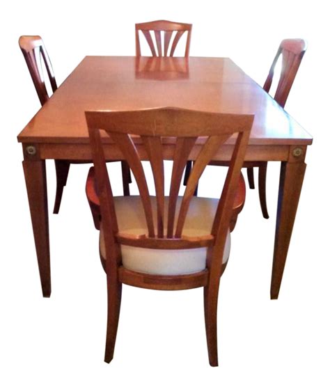 Ethan Allen Dining Table With 4 Chairs | Chairish