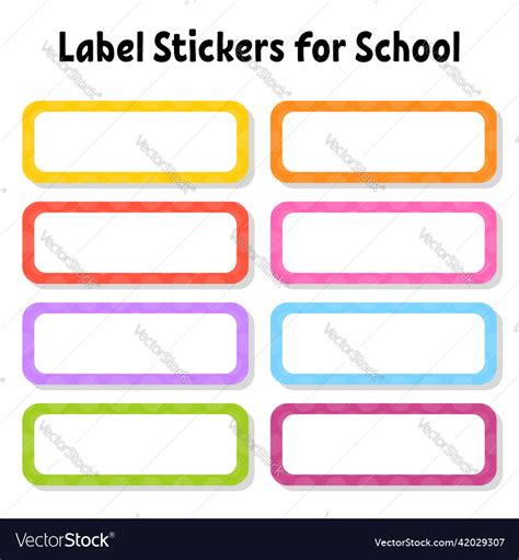 Set stickers for school empty template name tags Vector Image