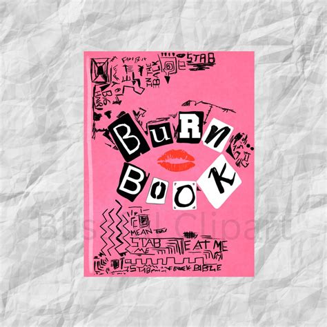 Burn Book PNG, Mean Girls Burn Book, Mean Girls Clipart, Digital, Movie Clipart, the Plastics ...