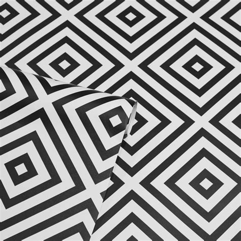 Arthouse Geo Diamond Mono Geometric Black and White Wallpaper