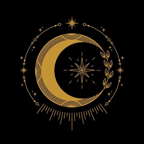 celestial moon with ornaments logo design 12148963 Vector Art at Vecteezy