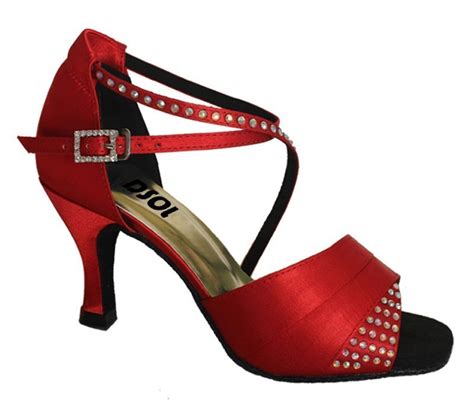 Red Satin with Rhinestones Sandal 165925