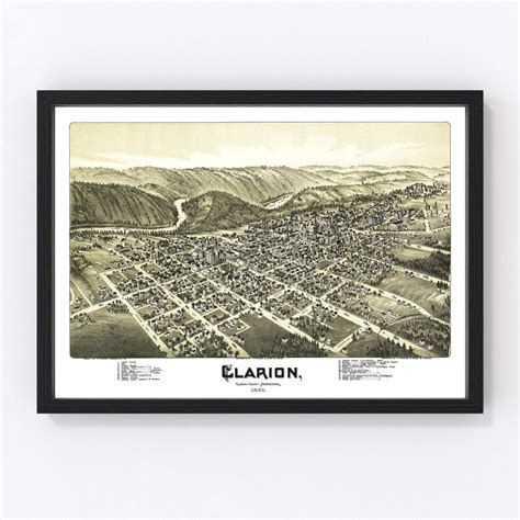 Clarion Map 1896 Old Map of Clarion Pennsylvania Art Vintage Print ...