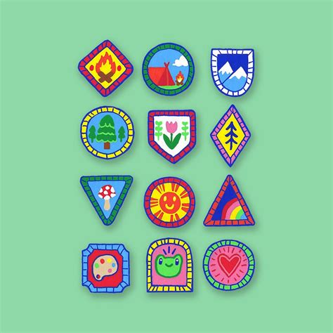 Scout Badges, 12 Sticker Pack Scout Patches, Adventure Stickers ...