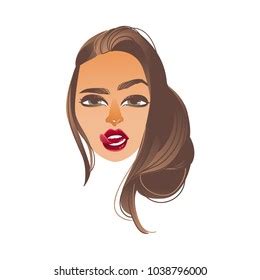 Vector Cartoon Woman Portrait Mouth Sexy Stock Vector (Royalty Free ...