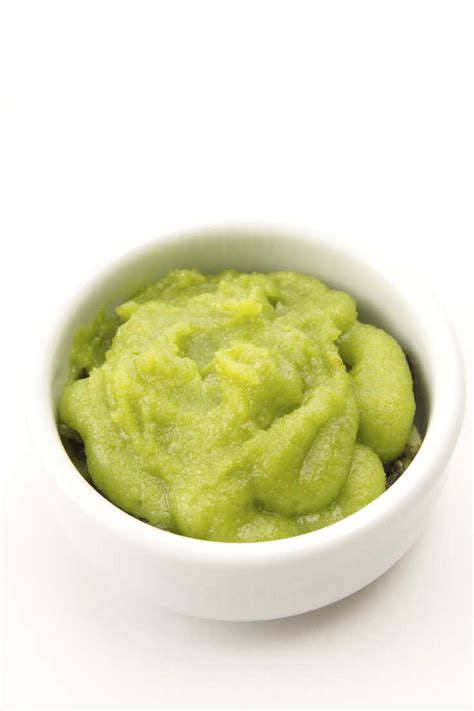 Wasabi - green horseradish paste, traditional japanese stock photo