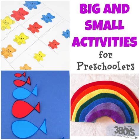 Big and Small Preschool Activities for Kids - 3 Boys and a Dog