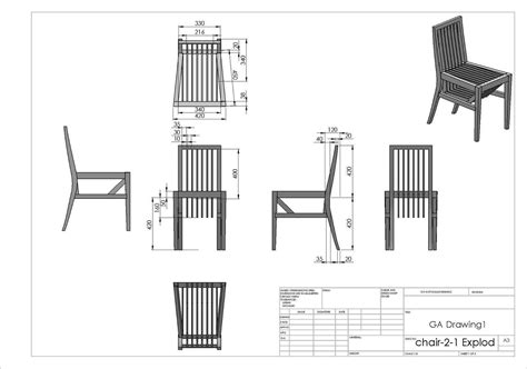 Resultado de imagen de chair technical drawing #ChairDrawing | Chair drawing, Art drawings ...