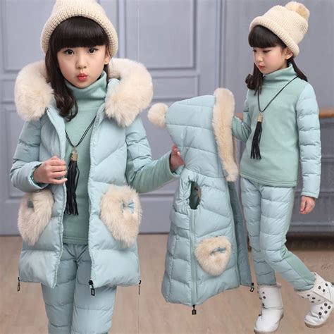 Children Winter Clothing Set Ski Suit Girl Down Jacket Coat + Pants ...