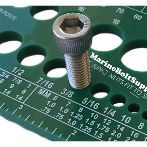 Marine Bolt Supply Green Nut, Bolt & Thread Gauge