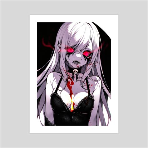 Blood Vampire Anime Girl [colored], an art print by DeathAnarchy - INPRNT